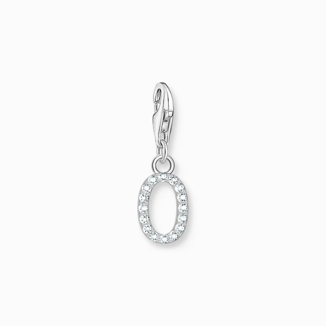 THOMAS SABO Silver Charm Pendant Letter O with White Stones
