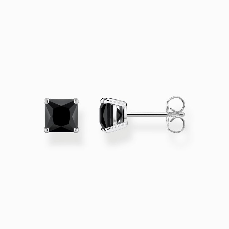 THOMAS SABO Silver Ear Studs with Black Stone
