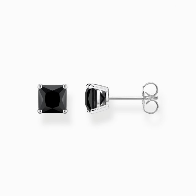 THOMAS SABO Silver Ear Studs with Black Stone