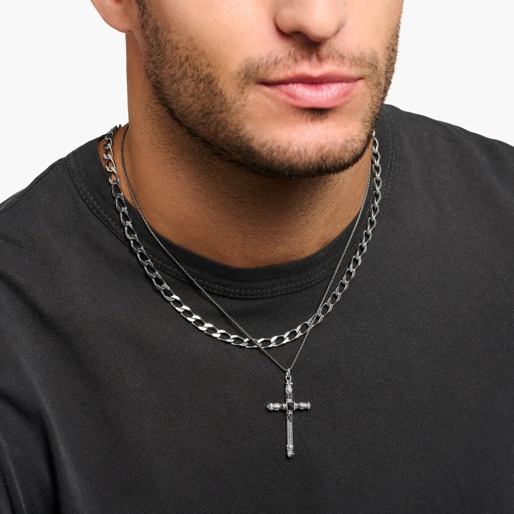 THOMAS SABO Silver Necklace Links Cross