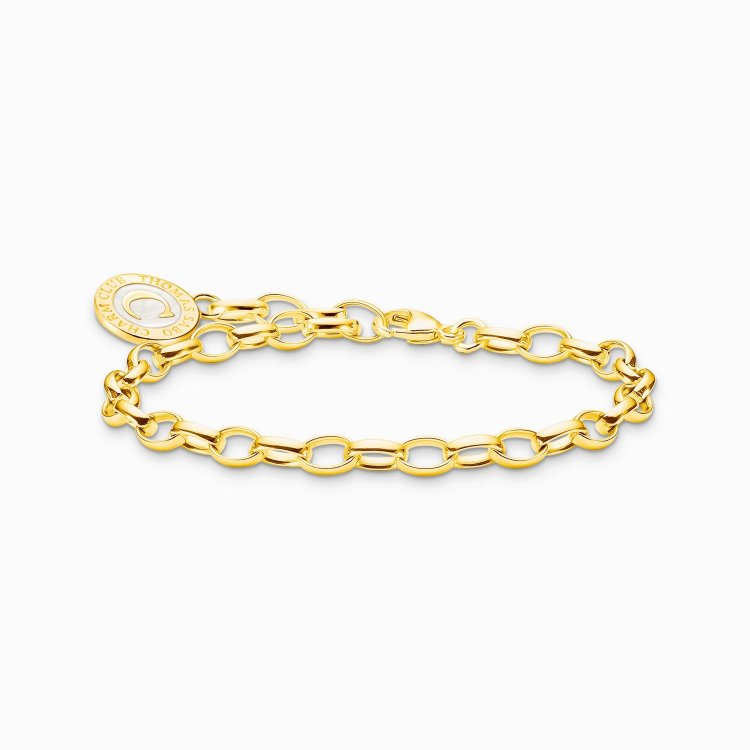THOMAS SABO Member Charm Bracelet with White Charmista Coin Gold Plated