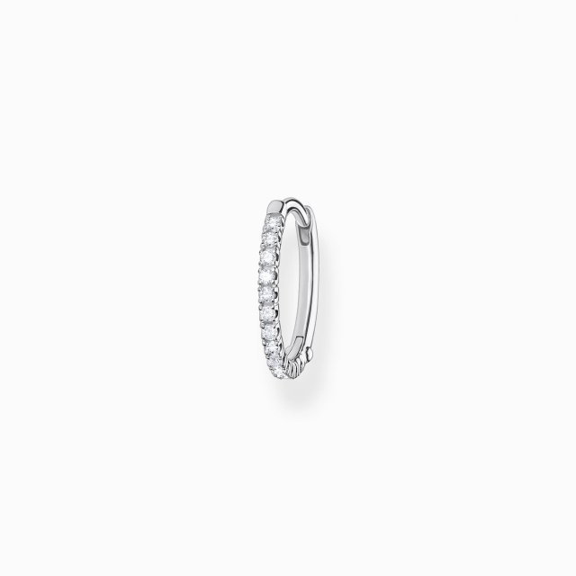 THOMAS SABO Silver Single Hoop Earring with White Stones
