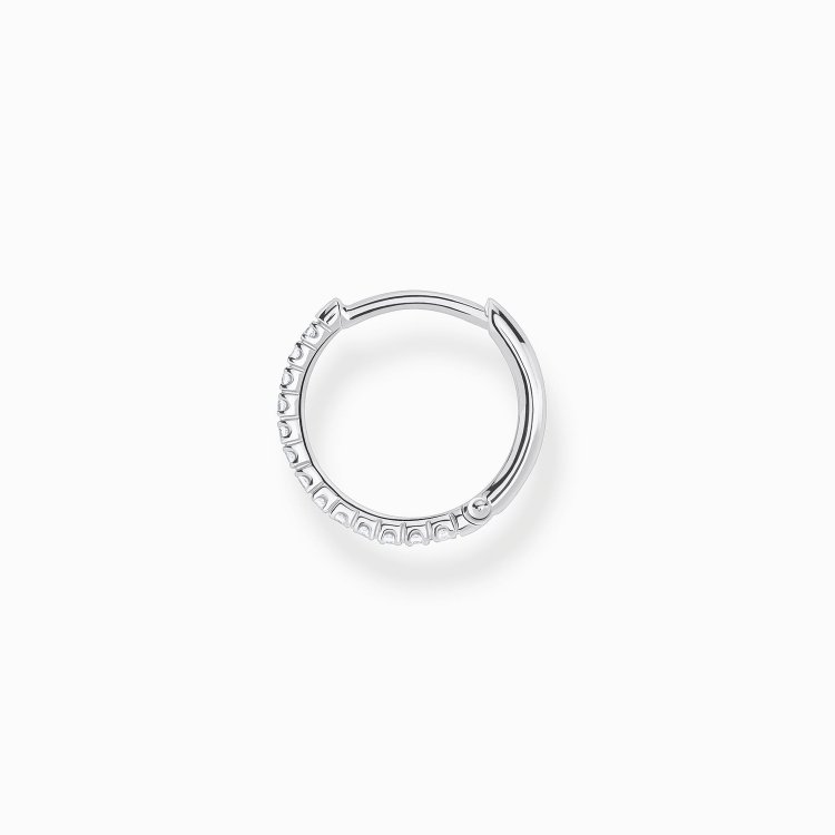 THOMAS SABO Silver Single Hoop Earring with White Stones