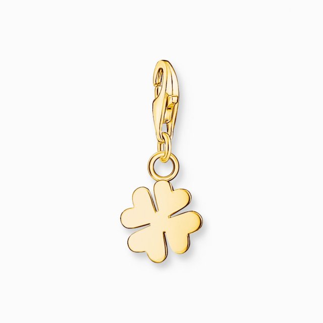 THOMAS SABO Silver Charm Pendant Cloverleaf Gold Plated