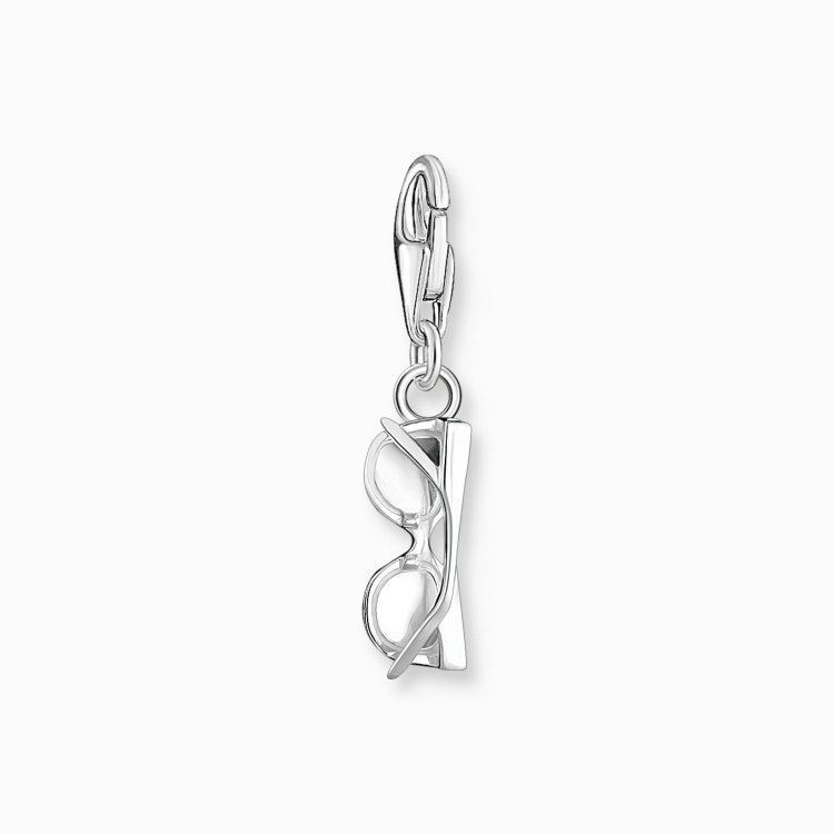 THOMAS SABO Silver Charm Pendant Pink Sunglasses with White Stones