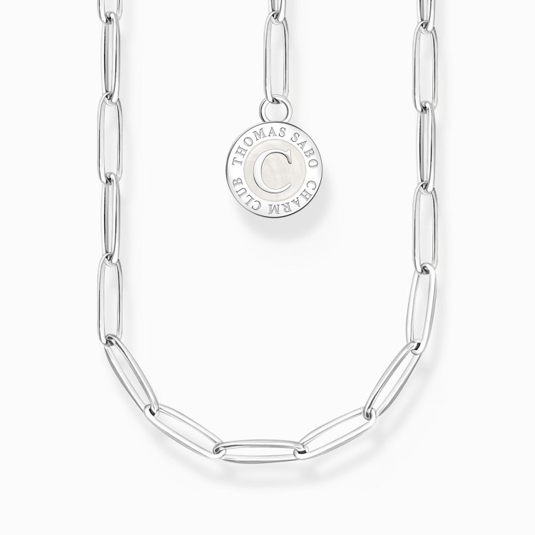 THOMAS SABO Silver Member Charm Necklace with White Charmista Disc