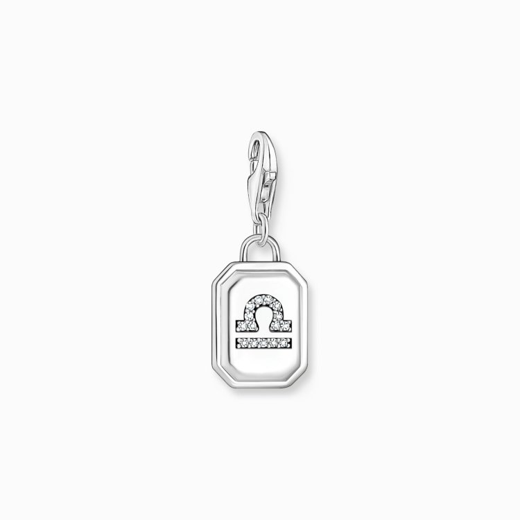 ΤΗΟΜΑS SABO Silver Charm Pendant Zodiac Sign Libra with Zirconia