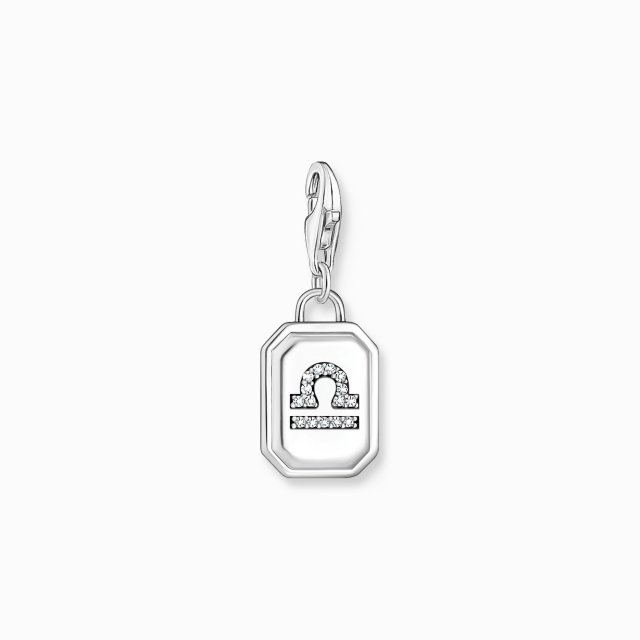 ΤΗΟΜΑS SABO Silver Charm Pendant Zodiac Sign Libra with Zirconia