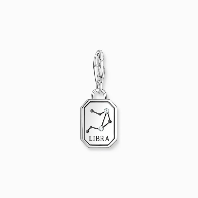 ΤΗΟΜΑS SABO Silver Charm Pendant Zodiac Sign Libra with Zirconia