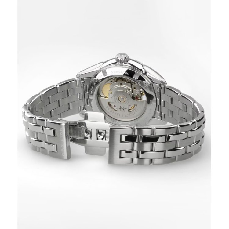 HAMILTON Jazzmaster Open Heart Lady Auto Stainless Steel Bracelet 