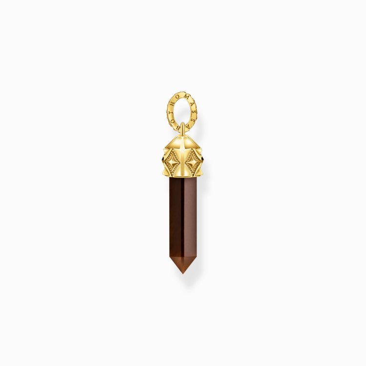 THOMAS SABO Gold-Plated Pendant With Hexagon-Cut Red Tiger's Eye