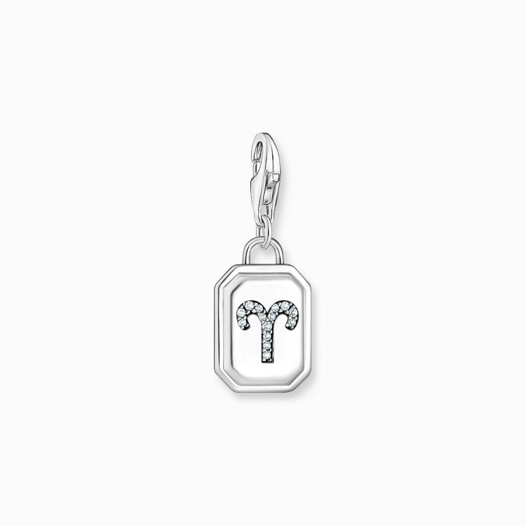 TMOMAS SABO Silver Charm Pendant Zodiac Sign Aries with Zirconia