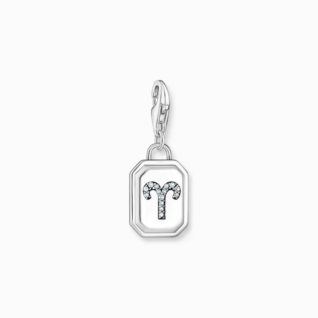 TMOMAS SABO Silver Charm Pendant Zodiac Sign Aries with Zirconia