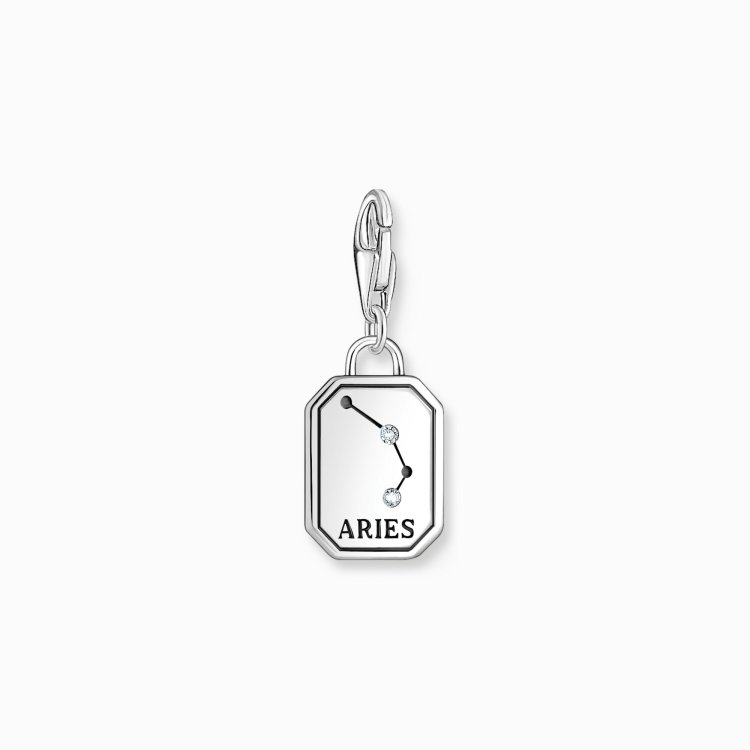 TMOMAS SABO Silver Charm Pendant Zodiac Sign Aries with Zirconia