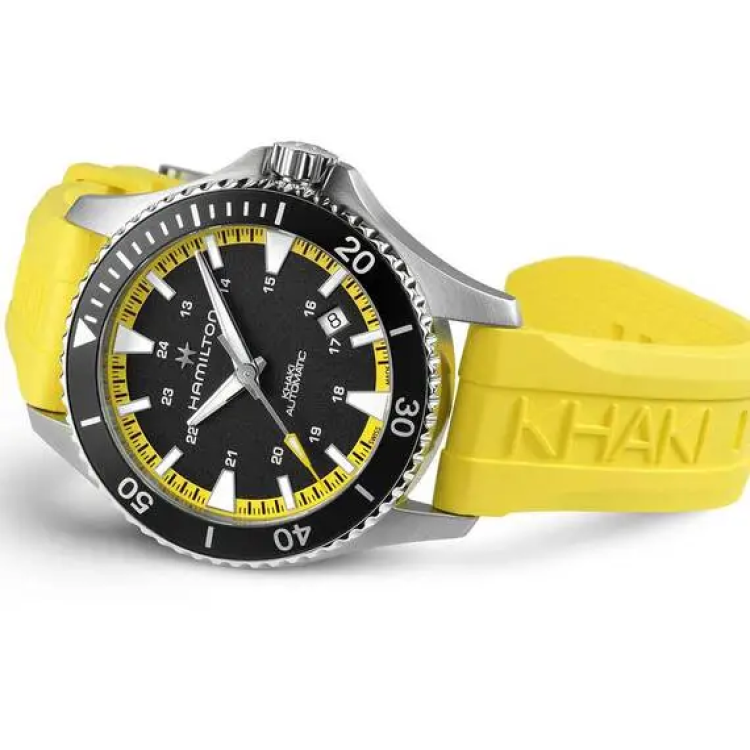 HAMILTON Khaki Navy Scuba Automatic Yellow Rubber Strap