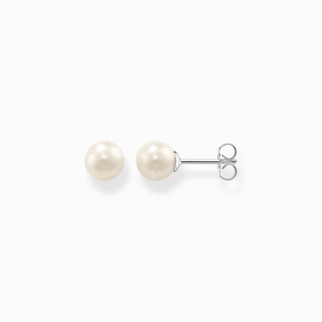 THOMAS SABO Silver Ear Studs Pearl 