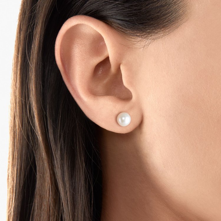 THOMAS SABO Silver Ear Studs Pearl 