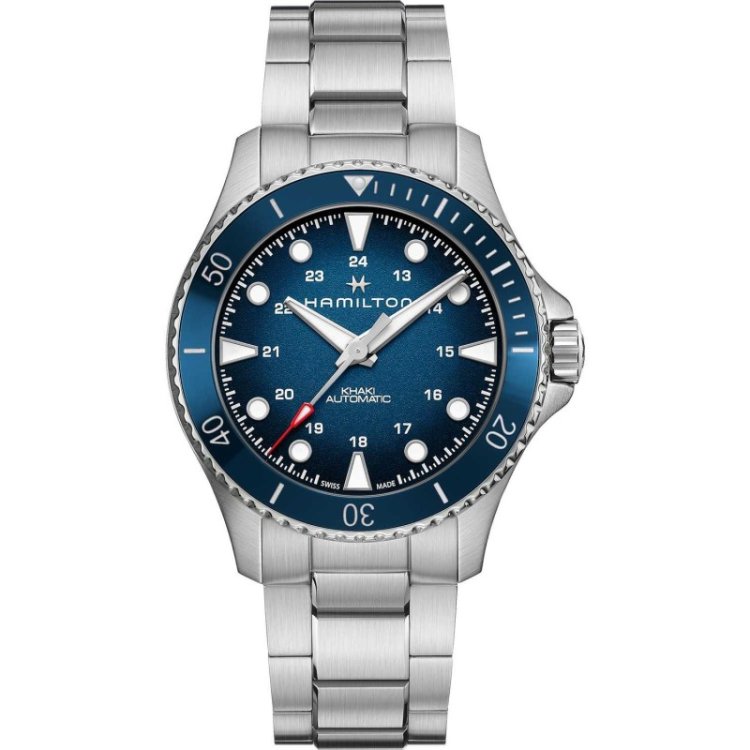 HAMILTON Khaki Navy Scuba Auto Stainless Steel Bracelet