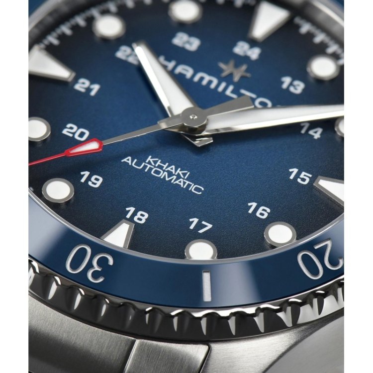 HAMILTON Khaki Navy Scuba Auto Stainless Steel Bracelet