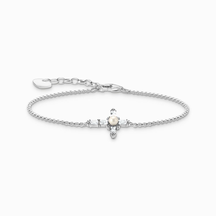 THOMAS SABO Silver Bracelet with White Cross Romance