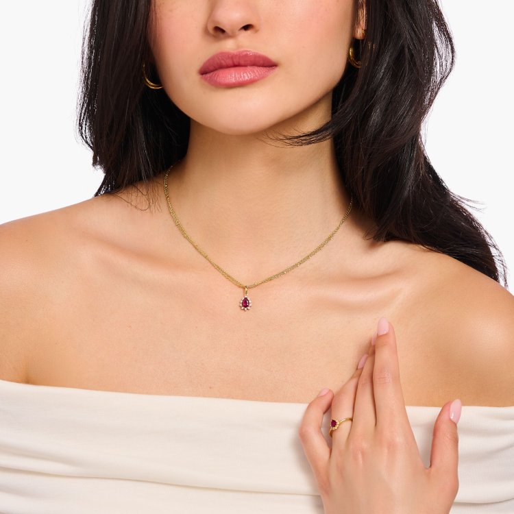 THOMAS SABO Gold-plated necklace with pendant Vintage Romance