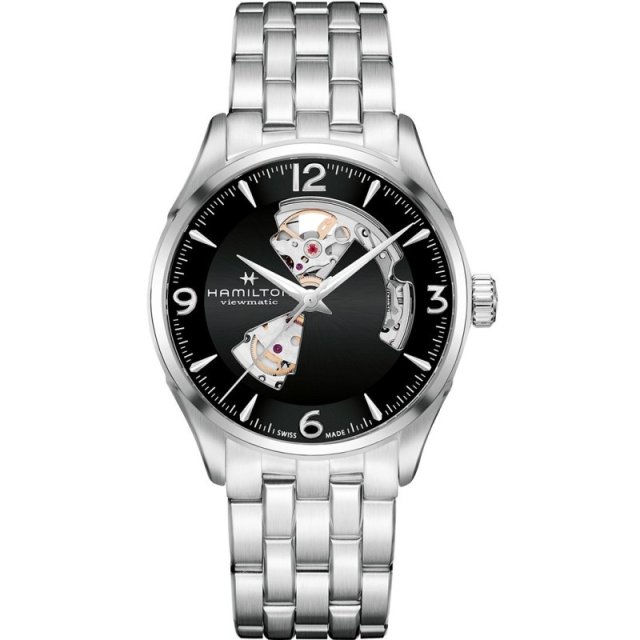 HAMILTON Jazzmaster Open Heart Stainless Steel Bracelet 