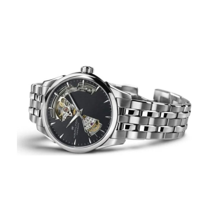 HAMILTON Jazzmaster Open Heart Stainless Steel Bracelet 