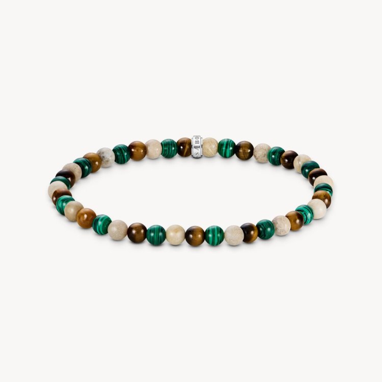 THOMAS SABO Bracelet with Earth and Green Beads 