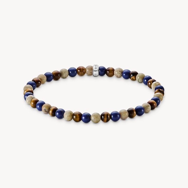 THOMAS SABO Bracelet with Brown and Blue Beads