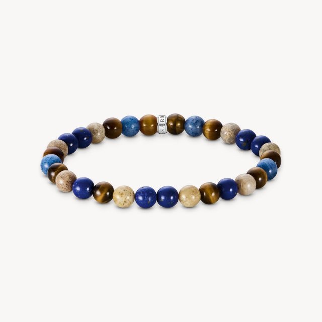 THOMAS SABO Bracelet with Brown and Blue Beads