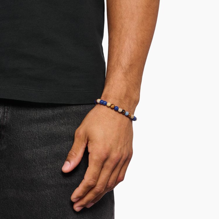 THOMAS SABO Bracelet with Brown and Blue Beads