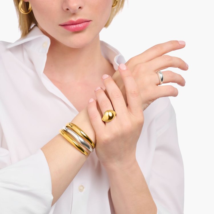 THOMAS SABO Gold Plated Bangle in Organic Shape