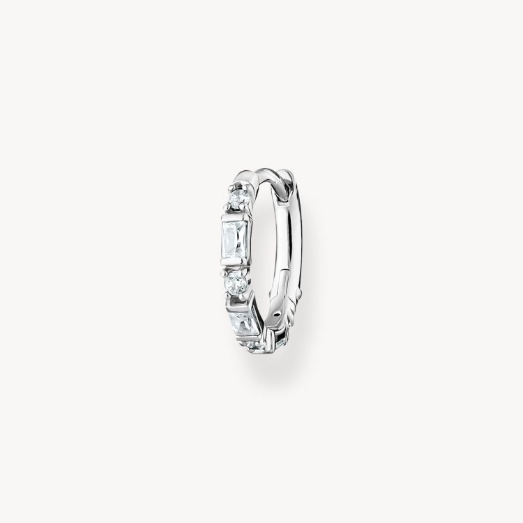 THOMAS SABO Single Hoop Earring White Stones Silver