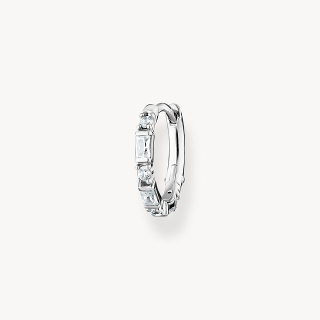 THOMAS SABO Single Hoop Earring White Stones Silver