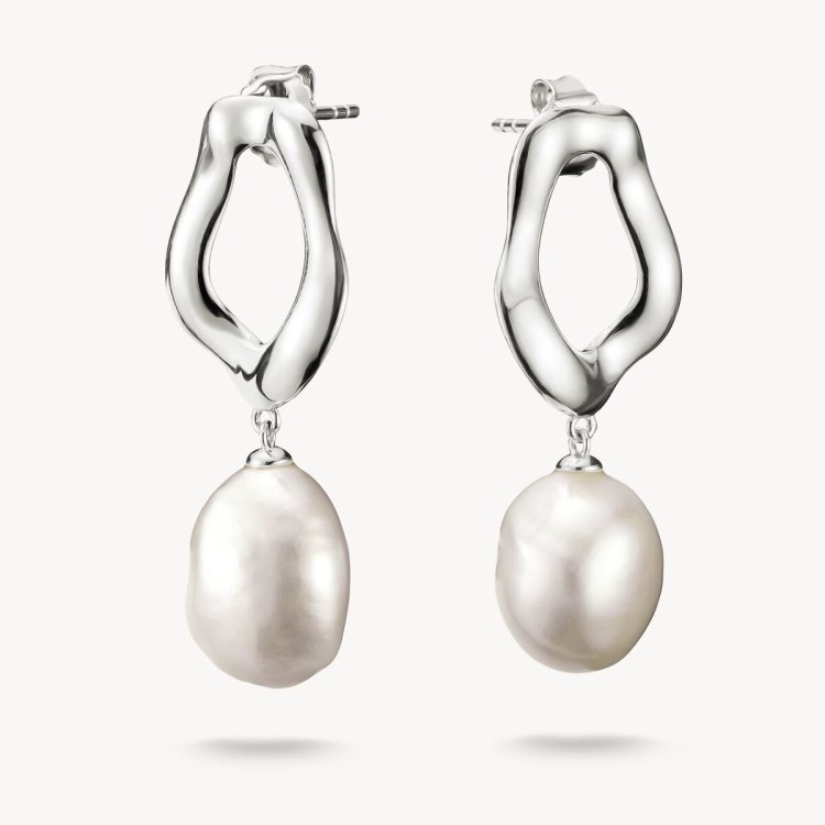 THOMAS SABO Silver Earrings with Frehswater Pearl Natural Beauty