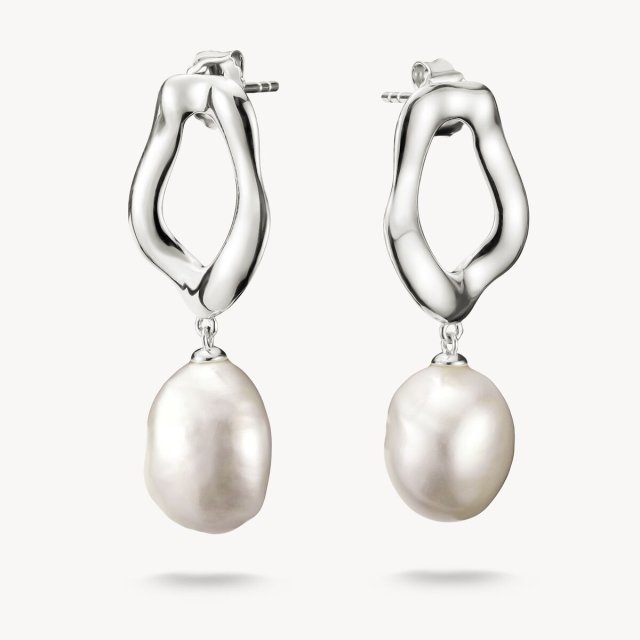 THOMAS SABO Silver Earrings with Frehswater Pearl Natural Beauty