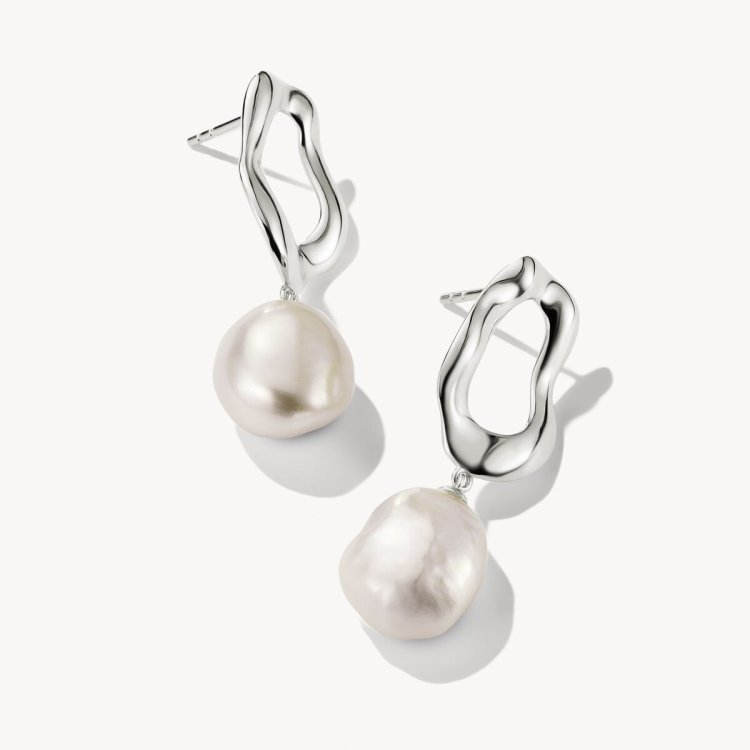 THOMAS SABO Silver Earrings with Frehswater Pearl Natural Beauty