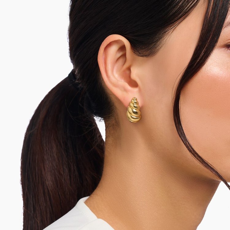 THOMAS SABO Gold Plated Organic Shaped Stud Earrings