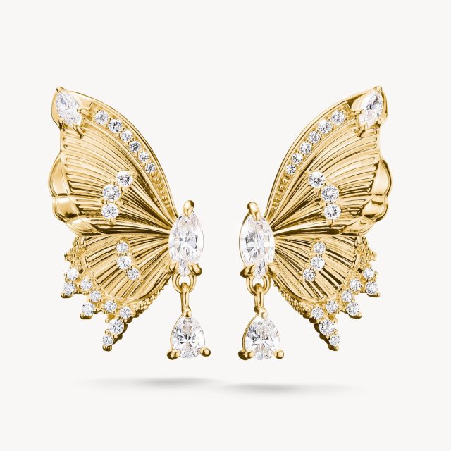 THOMAS SABO Gold Plated Ear
Studs Earrings  Butterfly Paradise with Stones