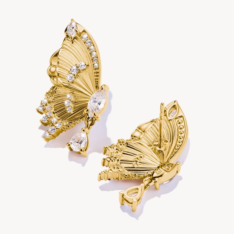 THOMAS SABO Gold Plated Ear
Studs Earrings  Butterfly Paradise with Stones