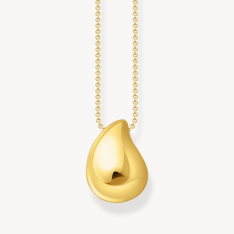 THOMAS SABO Gold Plated Necklace with Pendant in Organic Drop Shape