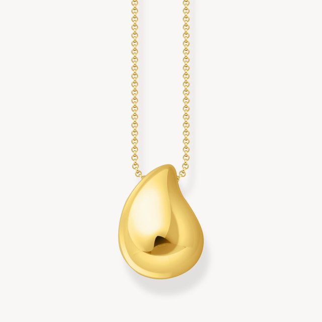 THOMAS SABO Gold Plated Necklace with Pendant in Organic Drop Shape