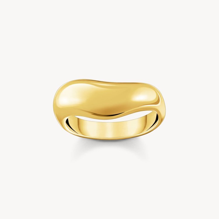 THOMAS SABO Gold Plated Ring in Organic Shape