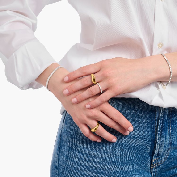 THOMAS SABO Gold Plated Ring in Organic Shape