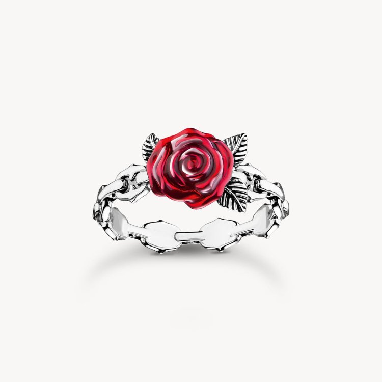 THOMAS SABO Silver Ring Roses Romance