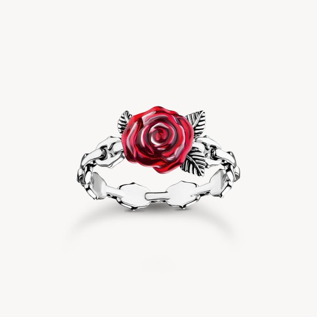 THOMAS SABO Silver Ring Roses Romance