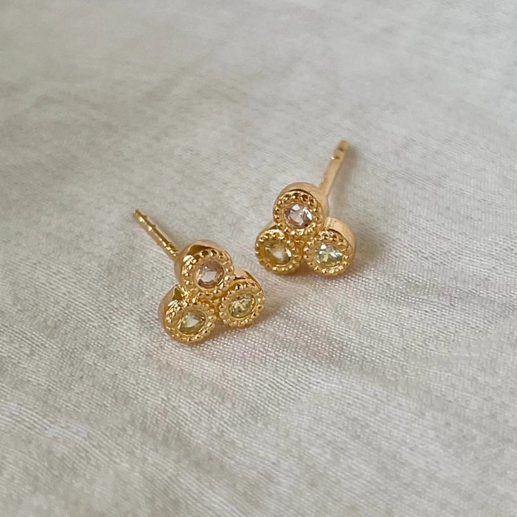 24KAE Earrings Earstud with Pastel Stones