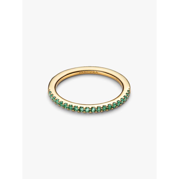 PANDORA TIMELESS Δαχτυλίδι με Γάμπα Μισή Διακοσμημένη με Αστραφτερούς Πράσινους Λίθους