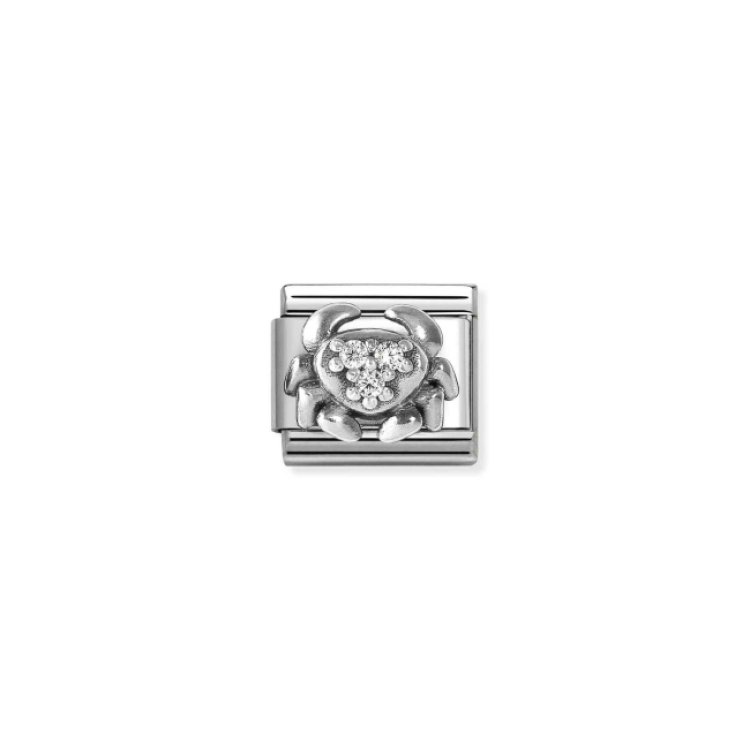 NOMINATION COMPOSABLE CLASSIC LINK CANSER WITH CZ IN 925 SILVER