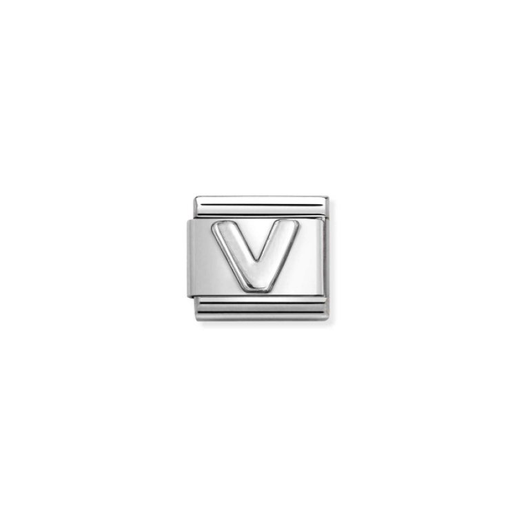 NOMINATION COMPOSABLE CLASSIC LINK LETTER V IN 925 SILVER